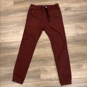 Charles and a Half cotton joggers in burgundy